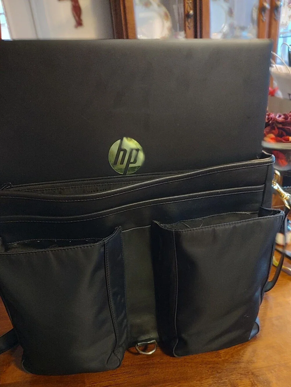 Classic Black Leather Messenger Bag - Men